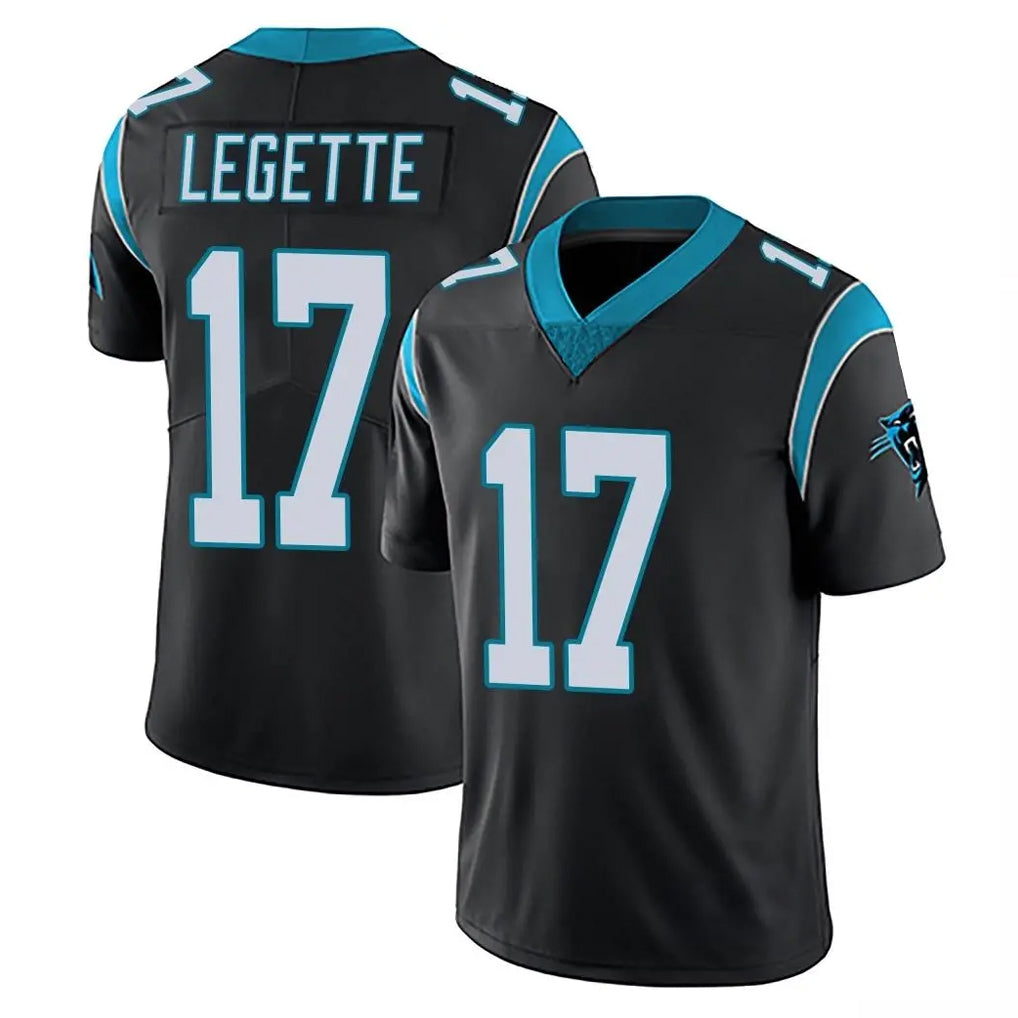 C.Panthers #17 Xavier Legette Player Black Vapor Untouchable Limited Game Edoa Stitched Jerseys