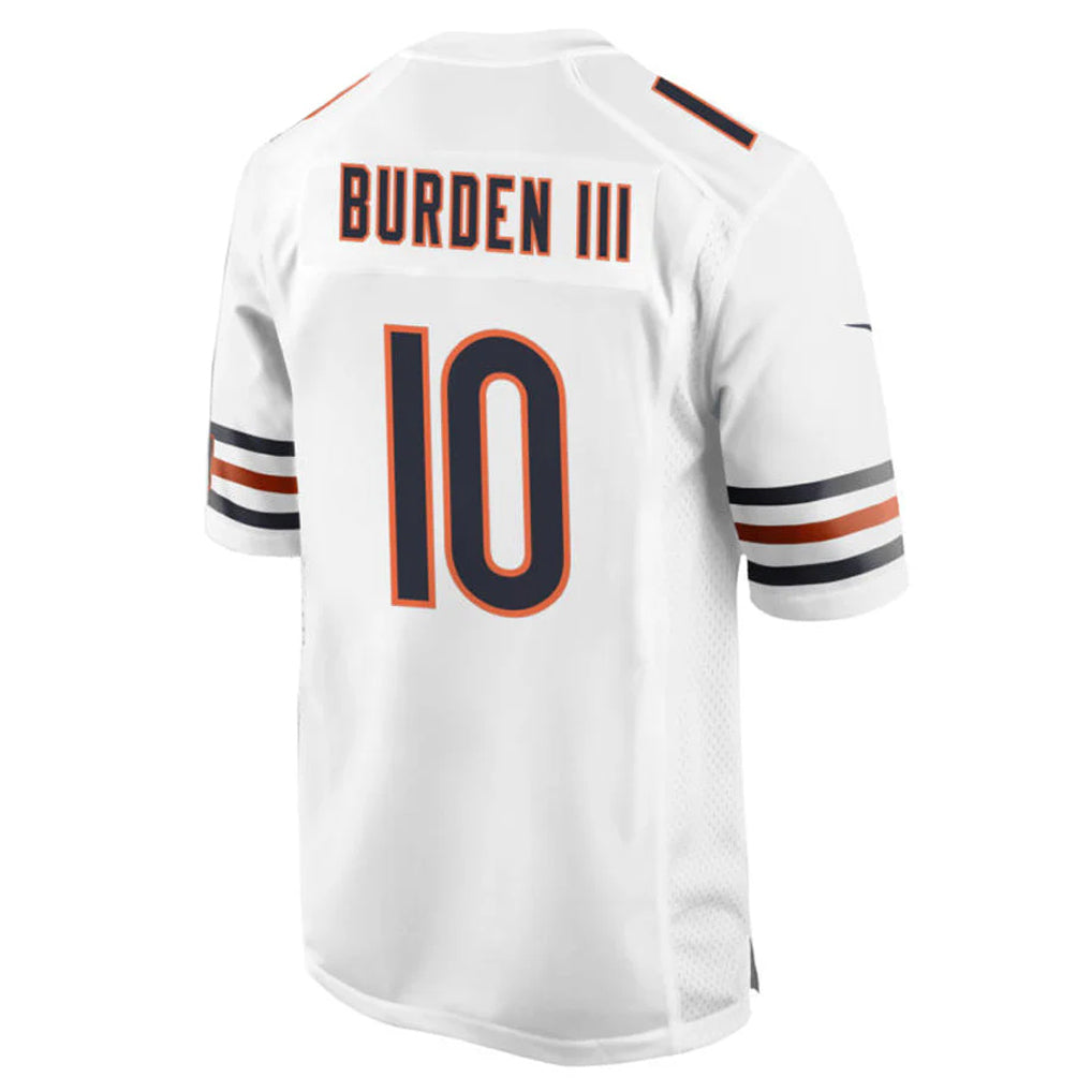 C.Bears #10 Luther Burden III Player White Home Game Edoa Stitched Jerseys
