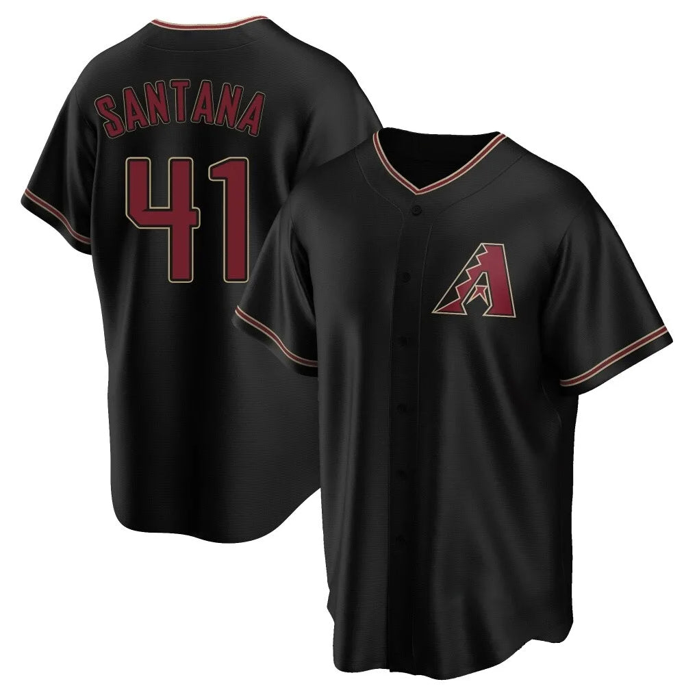 A.Diamondbacks #41 Carlos Santana Player Black Limited Home Edoa Stitched Jerseys
