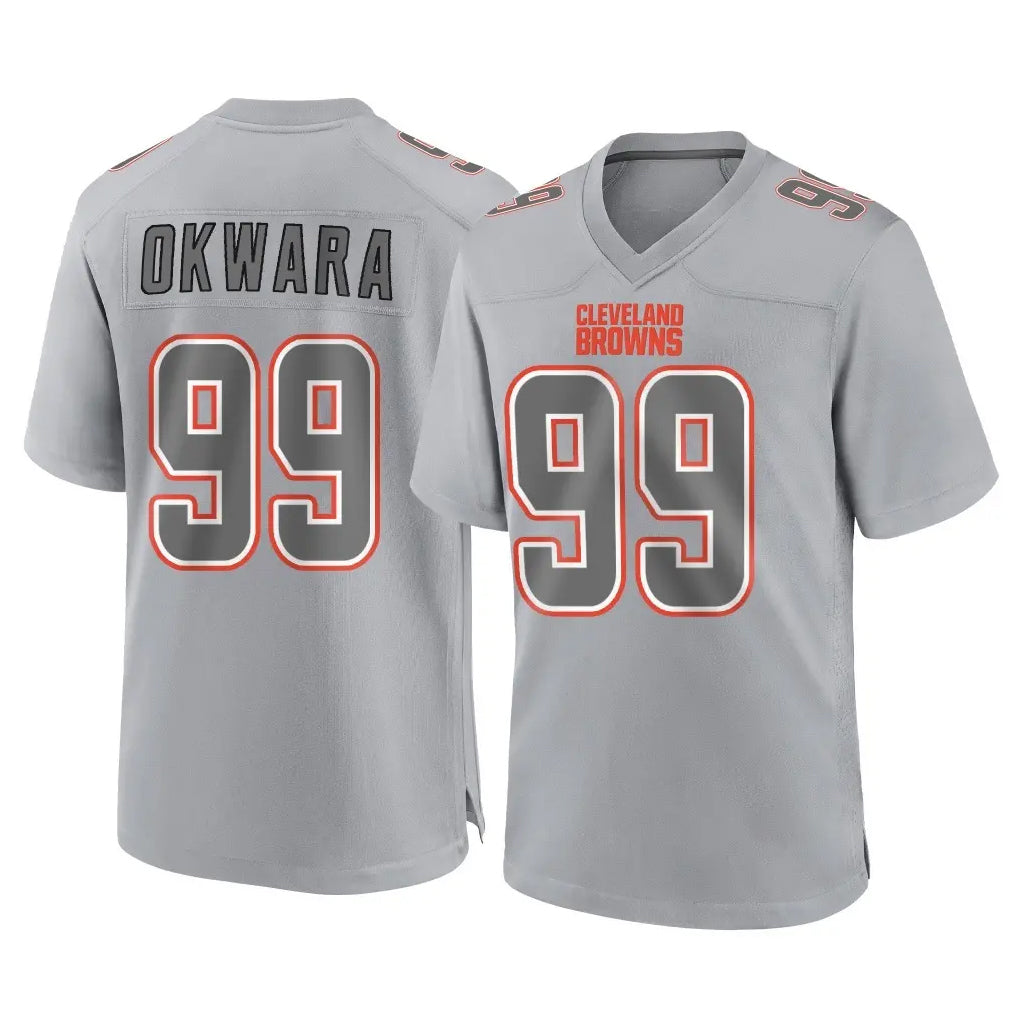 C.Browns #99 Julian Okwara Player Gray Atmosphere Fashion Game Edoa Stitched Jerseys