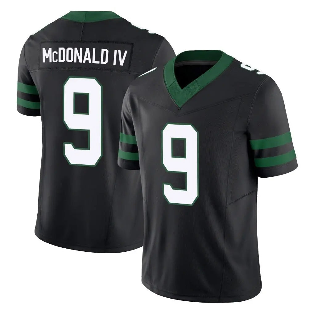 NY.Jets #9 Will McDonald IV Player Black Limited Legacy Vapor F.U.S.E. Home Game Edoa Stitched Jerseys