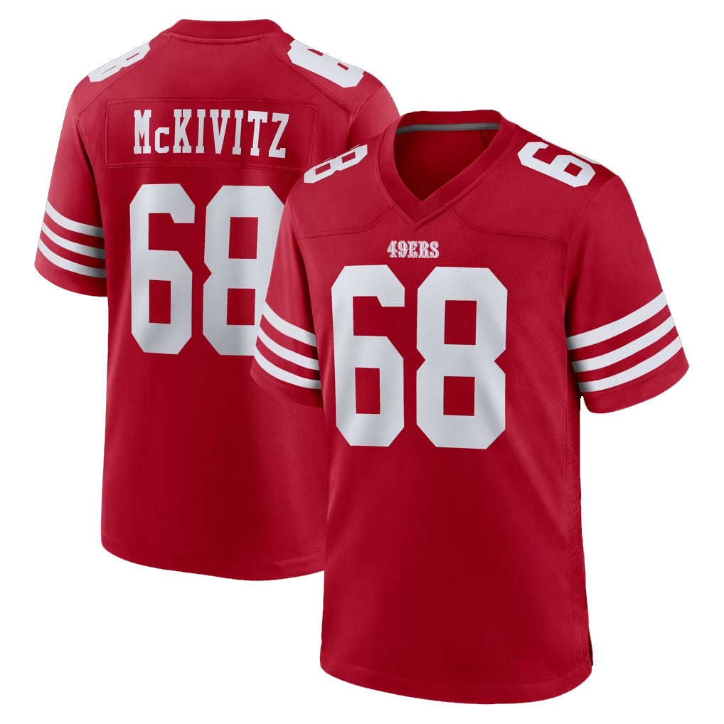 SF.49ers #68 Colton McKivitz Player Red Game Home Edoa Stitched Jerseys