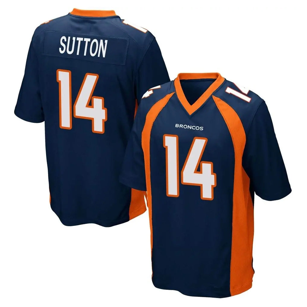 D.Broncos #14 Courtland Sutton Player Navy Game Edoa Stitched Jerseys
