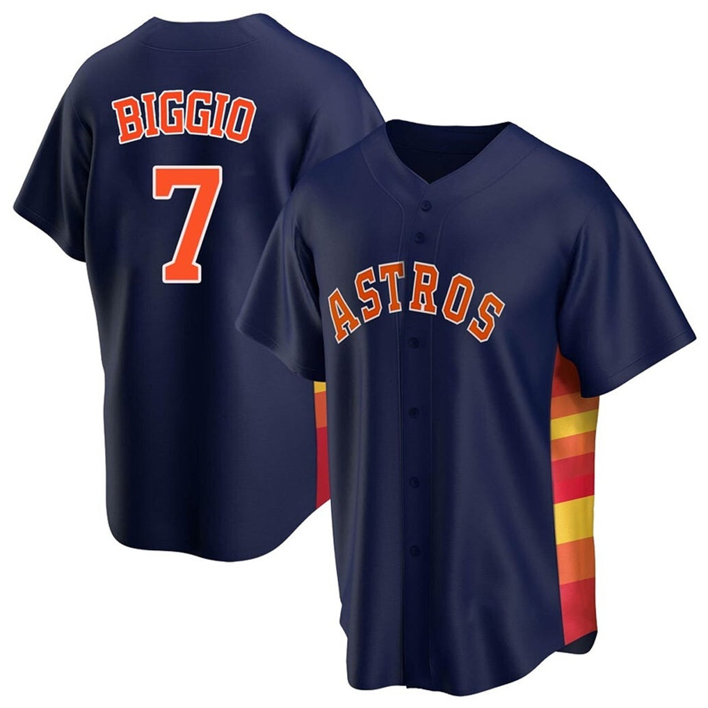 H.Astros #7 Craig Biggio Player Navy Home Game Edoa Stitched Jerseys
