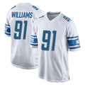 D.Lions #91 Tyleik Williams Player White Home Game Edoa Stitched Jerseys