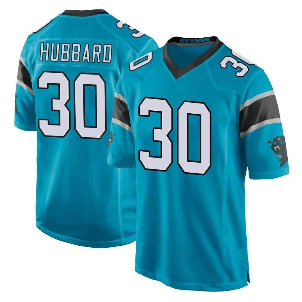 C.Panthers #30 Chuba Hubbard Player Blue Game Edoa Stitched Jerseys