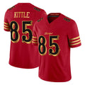 SF.49ers #85 George Kittle Player Red Rivalries Vapor Limited Home Game Edoa Stitched Jerseys