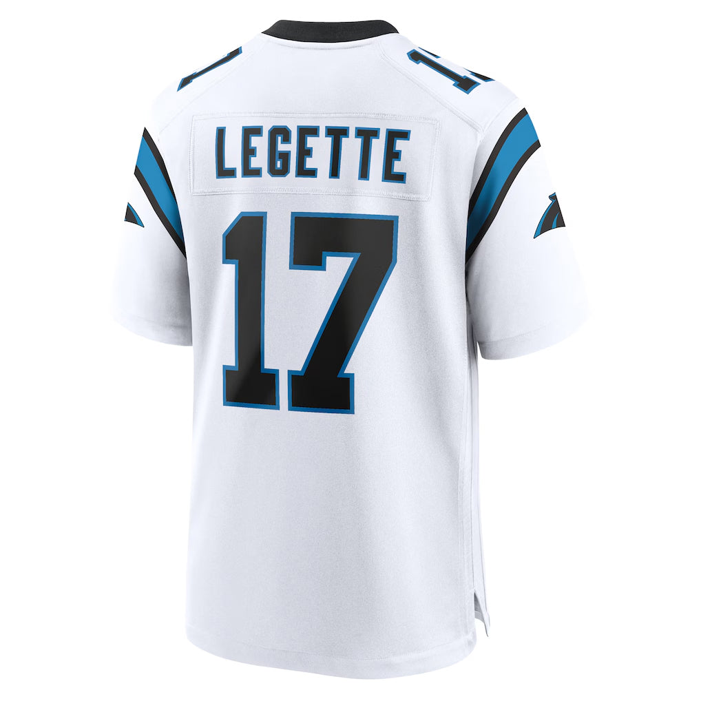 C.Panthers #17 Xavier Legette Player White Home Game Edoa Stitched Jerseys