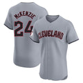 C.Guardians #24 Triston McKenzie Player Gray Road Limited Elite Home Edoa Stitched Jerseys