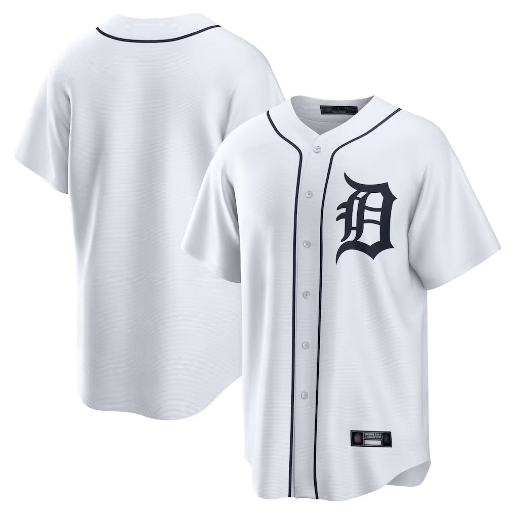 D.Tigers ## Tigers Blank Player White Home Game Edoa Stitched Jerseys