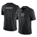 NY.Giants #0 Brian Burns Player Black Limited Reflective Home Game Edoa Stitched Jerseys
