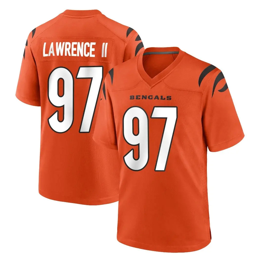 C.Bengals #97 Dexter Lawrence II Player Orange Home Game Edoa Stitched Jerseys