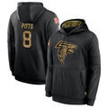 A.Falcons #8 Kyle Pitts Sr. Player Black Salute to Service Limited Black Hoodie Edoa Stitched Jerseys