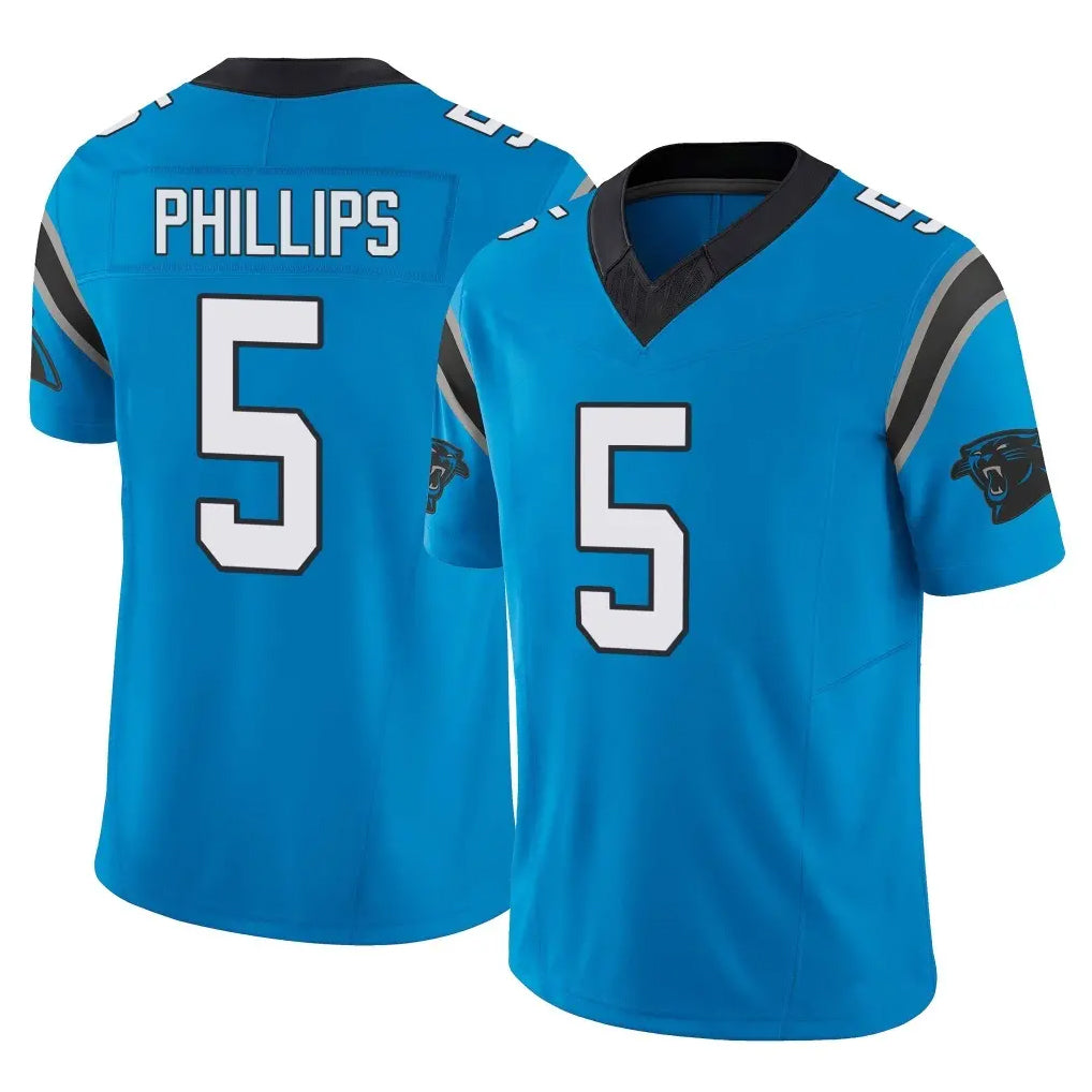 C.Panthers #5 Jaelan Phillips Player Blue Vapor F.U.S.E. Limited Home Game Edoa Stitched Jerseys