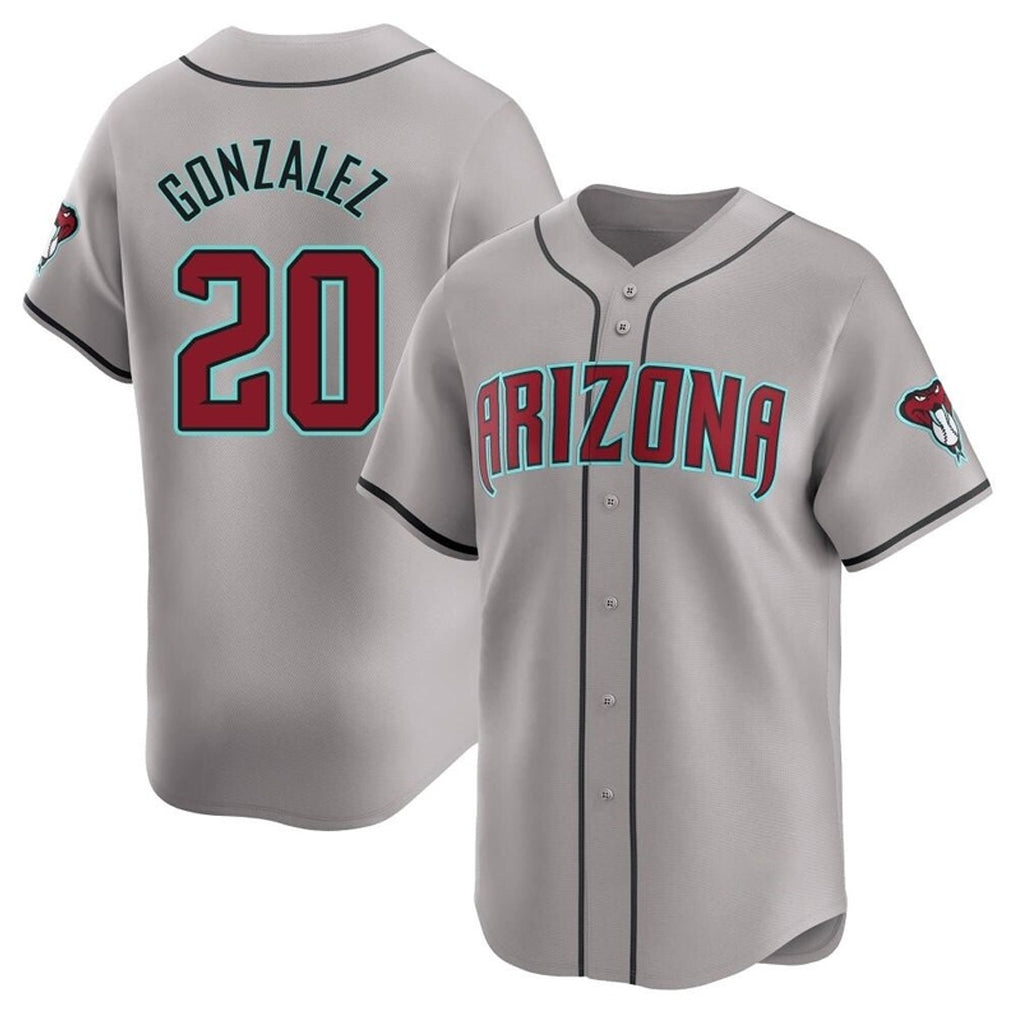 A.Diamondbacks #20 Luis Gonzalez Player Gray Road Limited Home Game Edoa Stitched Jerseys