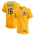 Athletics #16 Nick Kurtz Player Gold Limited Elite Home Game Edoa Stitched Jerseys