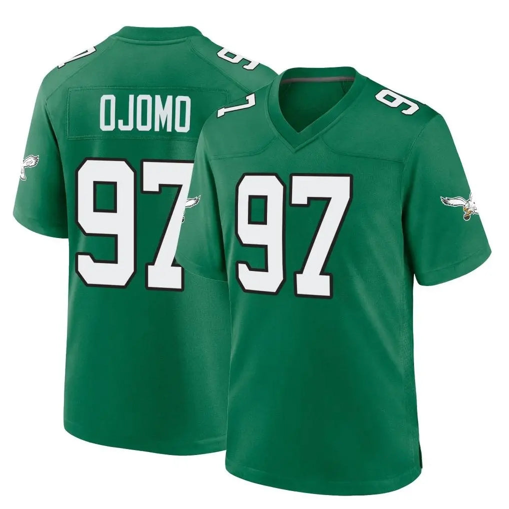 P.Eagles #97 Moro Ojomo Player Green Kelly Alternate Home Game Edoa Stitched Jerseys