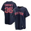 B.Red Sox #35 Garrett Crochet Player Navy Home Game Edoa Stitched Jerseys