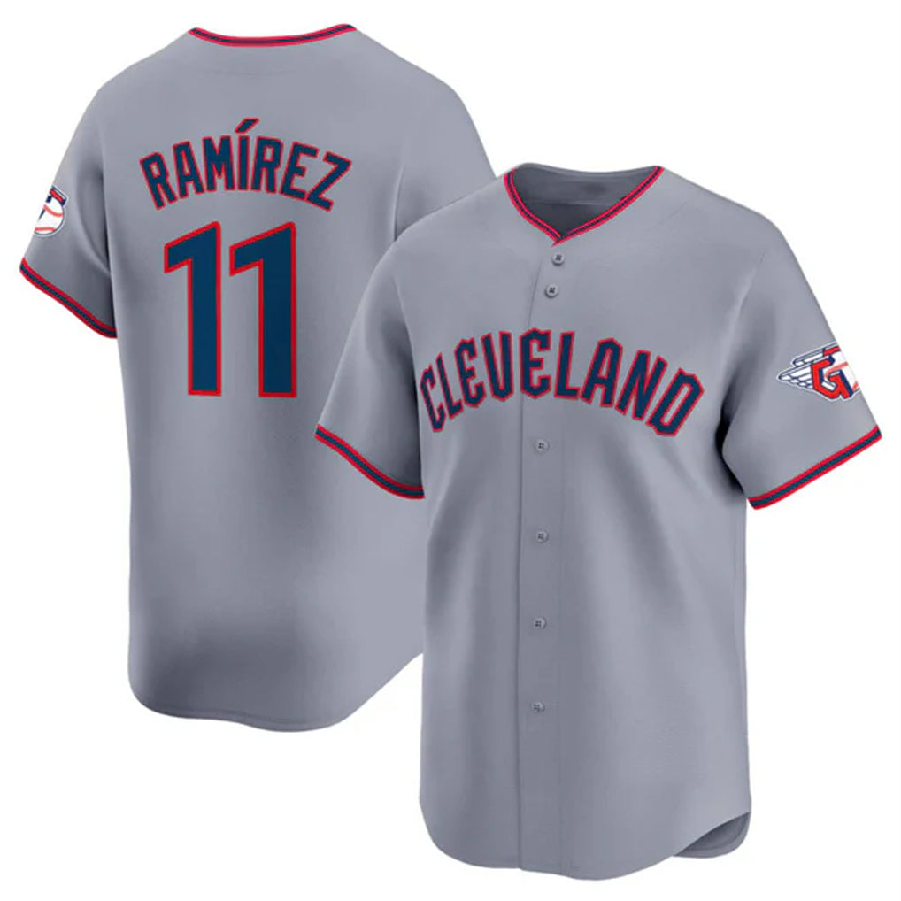 C.Guardians #11 Jose Ramirez Player Gray Road Limited Home Game Edoa Stitched Jerseys