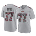 SF.49ers #77 Dominick Puni Player Gray Atmosphere Fashion Home Game Edoa Stitched Jerseys
