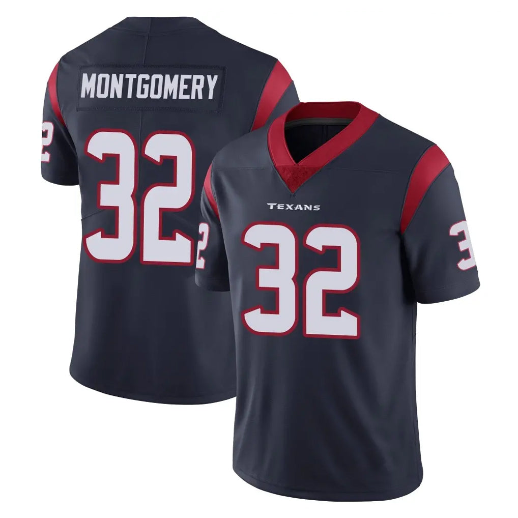 H.Texans #32 David Montgomery Player Navy Limited Vapor Untouchable Home Game Edoa Stitched Jerseys