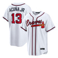 A.Braves #13 Ronald Acuna Jr Player White Home Game Edoa Stitched Jerseys