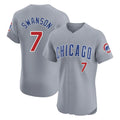 C.Cubs #7 Dansby Swanson Player Gray Road Limited Elite Home Edoa Stitched Jerseys