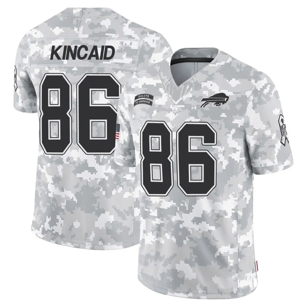 B.Bills #86 Dalton Kincaid Player Arctic Camo Salute to Service Limited Edoa Stitched Jerseys