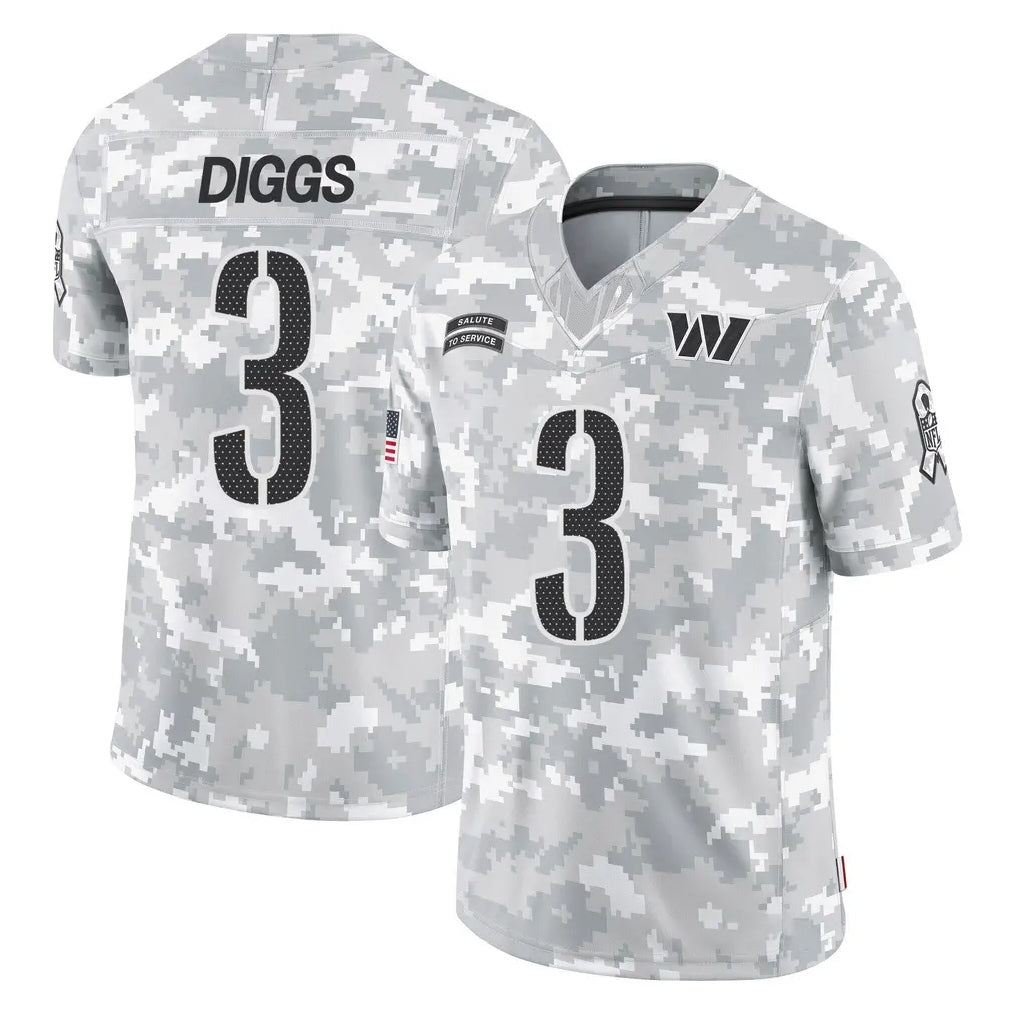 W.Commanders #3 Stefon Diggs Player Arctic Camo Limited Salute To Service Home Game Edoa Stitched Jerseys