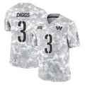 W.Commanders #3 Stefon Diggs Player Arctic Camo Limited Salute To Service Home Game Edoa Stitched Jerseys