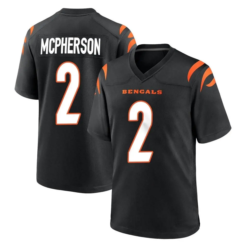 C.Bengals #2 Evan McPherson Player Black Home Game Edoa Stitched Jerseys