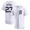D.Tigers #23 Kirk Gibson Player White Limited Elite Home Edoa Stitched Jerseys