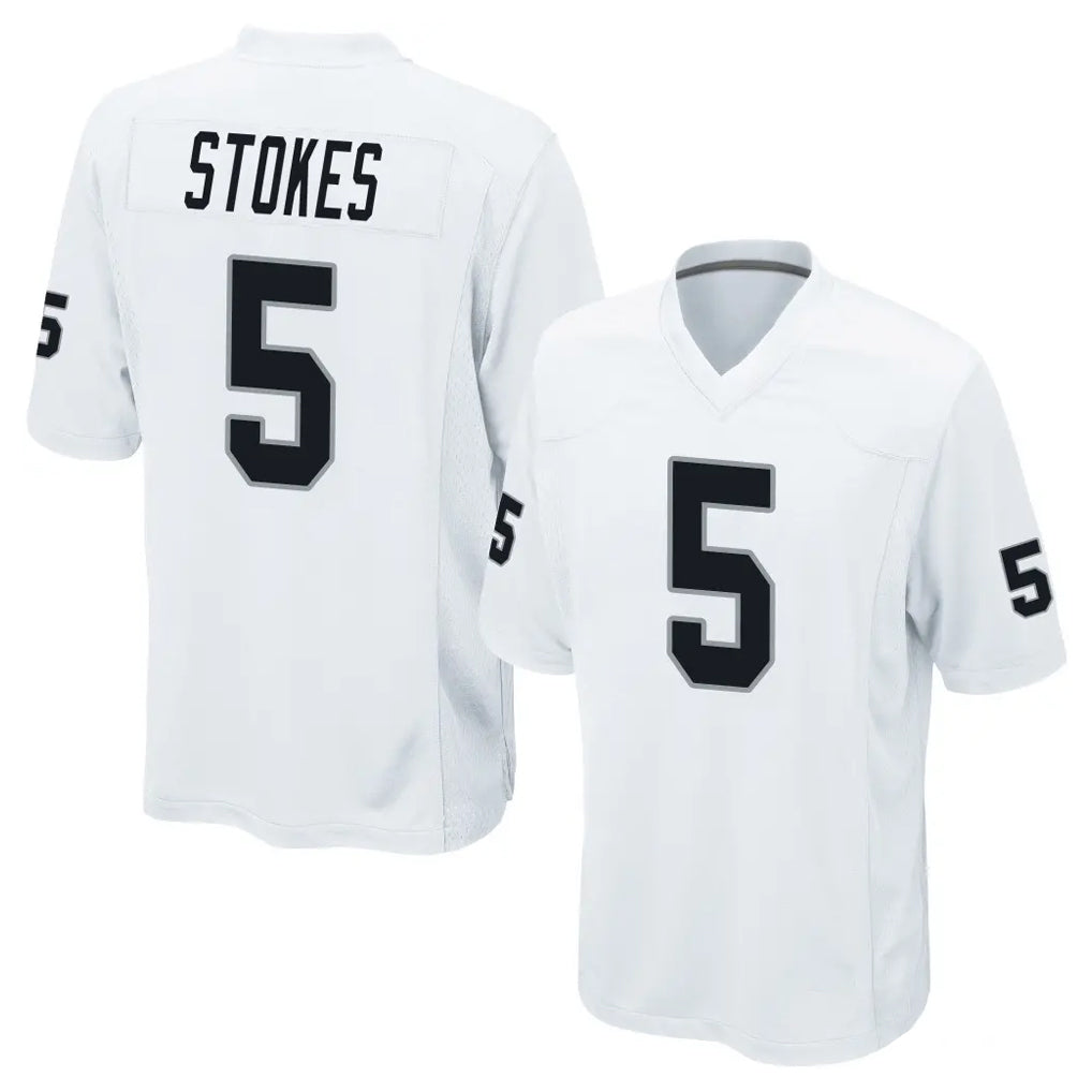 LV.Raiders #5 Eric Stokes Player White Home Game Edoa Stitched Jerseys