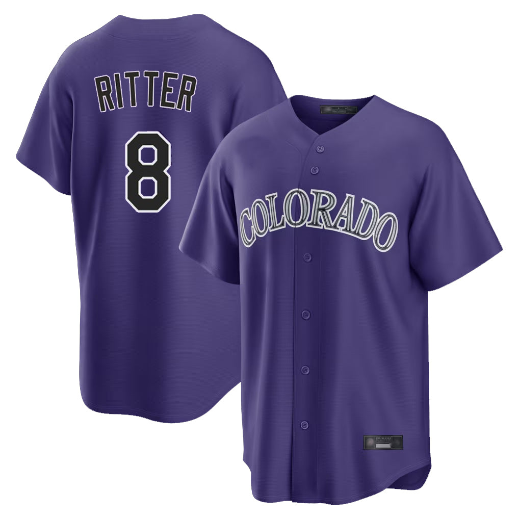 C.Rockies #8 Ryan Ritter Player Purple Game Home Edoa Stitched Jerseys