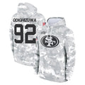 SF.49ers #92 Osa Odighizuwa Player Arctic Camo Limited Salute to Service Pullover Hoodies Game Edoa Stitched Jerseys
