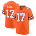 D.Broncos #17 Jaylen Waddle Player Orange Alternate Collection Throwback Game Edoa Stitched Jerseys