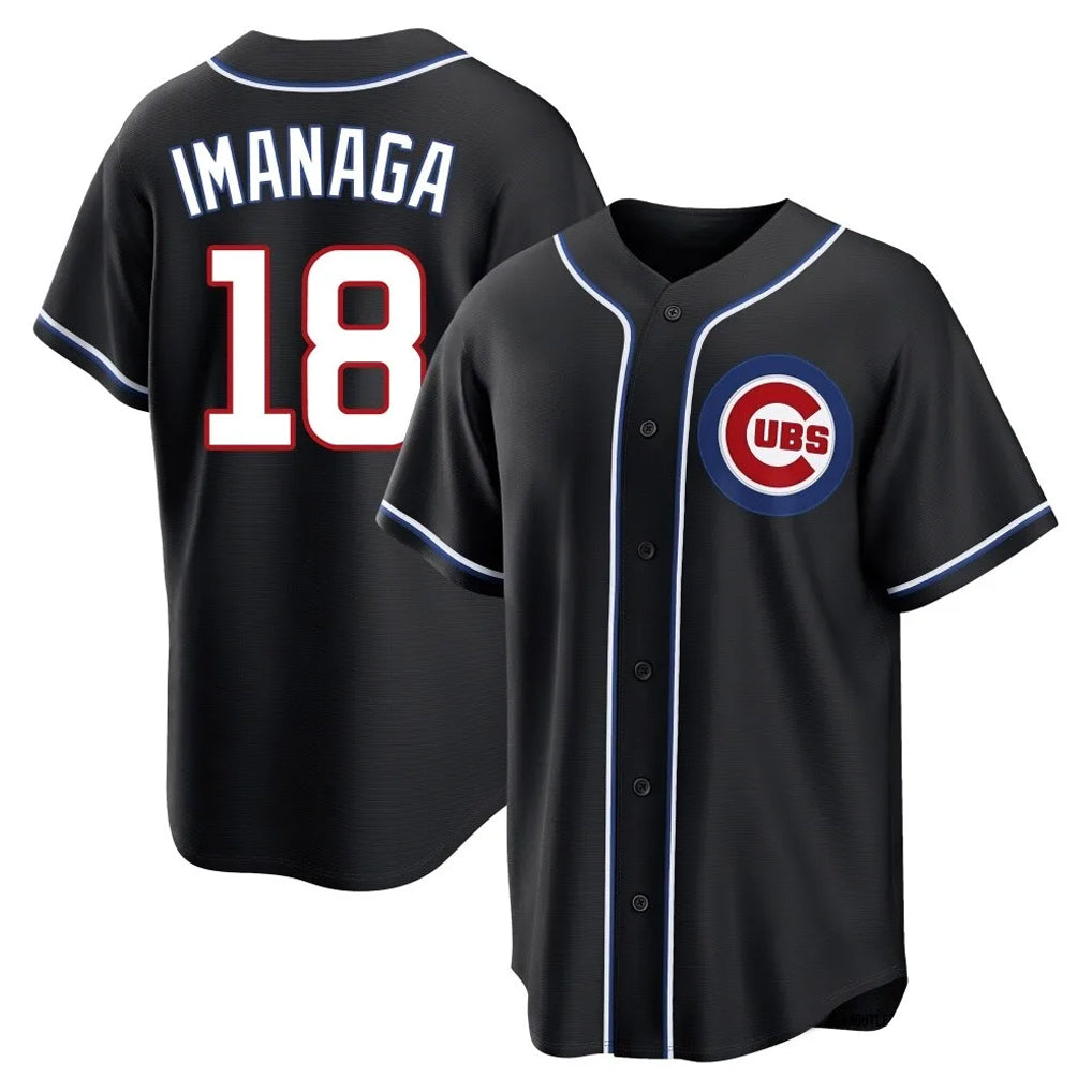 C.Cubs #18 Shota Imanaga Player Black Fashion Out Game Edoa Stitched Jerseys
