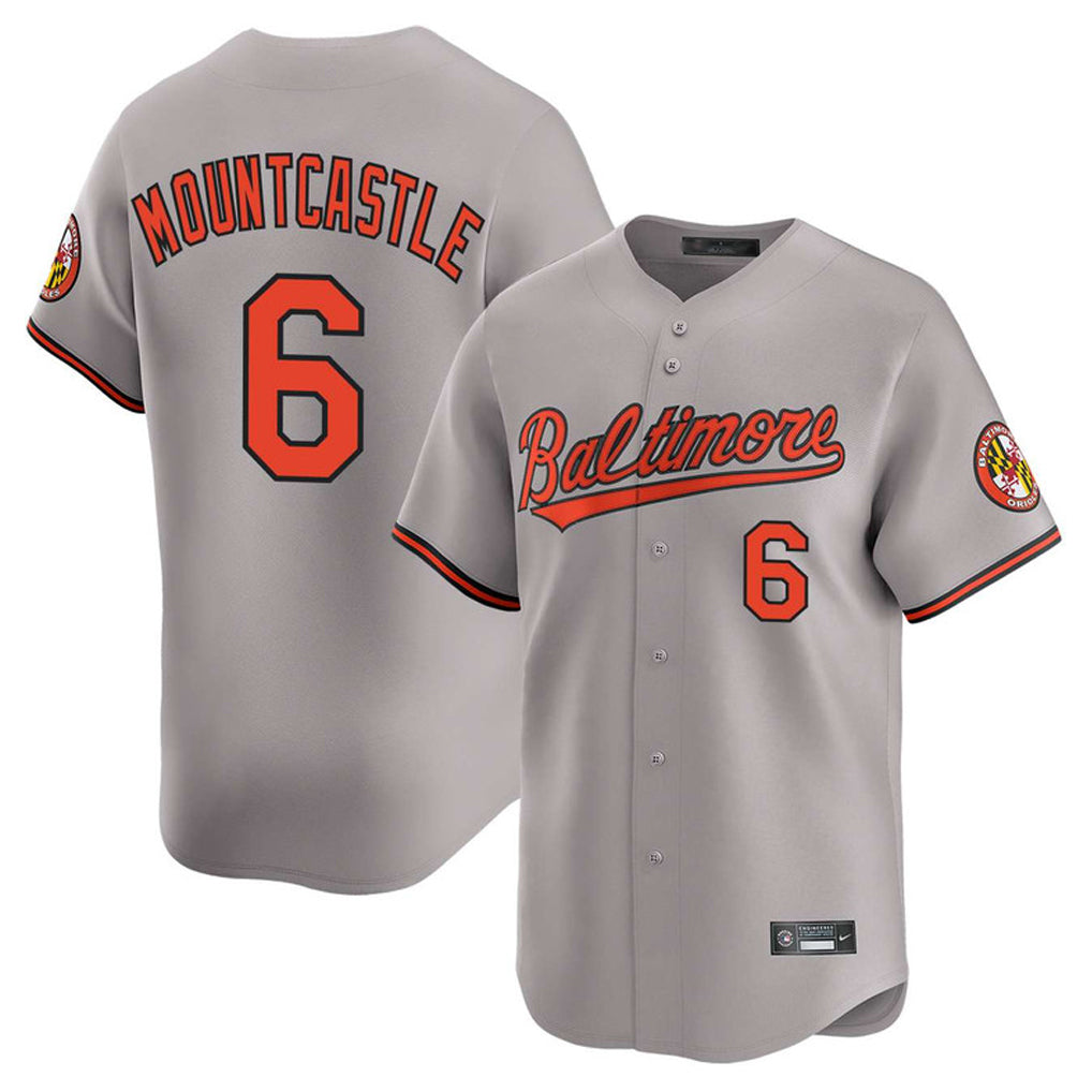 B.Orioles #6 Ryan Mountcastle Player Gray Limited Home Game Edoa Stitched Jerseys