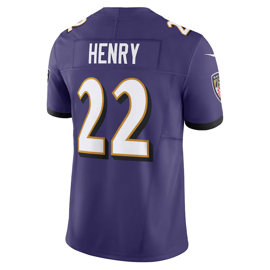 B.Ravens #22 Derrick Henry Player Purple Vapor F.U.S.E. Limited Home Game Edoa Stitched Jerseys