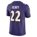 B.Ravens #22 Derrick Henry Player Purple Vapor F.U.S.E. Limited Home Game Edoa Stitched Jerseys