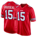 B.Bills #15 Greg Rousseau Player Red Home Game Edoa Stitched Jerseys