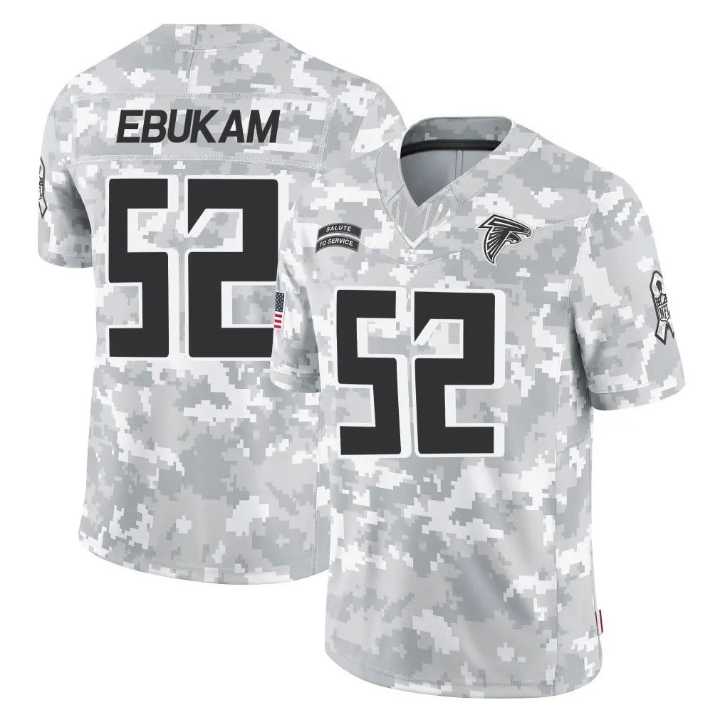 A.Falcons #52 Samson Ebukam Player Camo Salute to Service Limited Edoa Stitched Jerseys