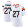 D.Broncos #27 J.K. Dobbins Player White Home Game Edoa Stitched Jerseys
