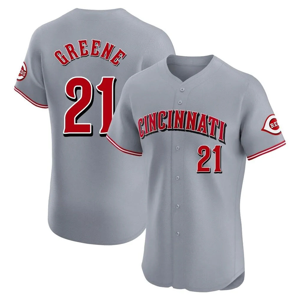 C.Reds #21 Hunter Greene Player Gray Limited Elite Home Edoa Stitched Jerseys