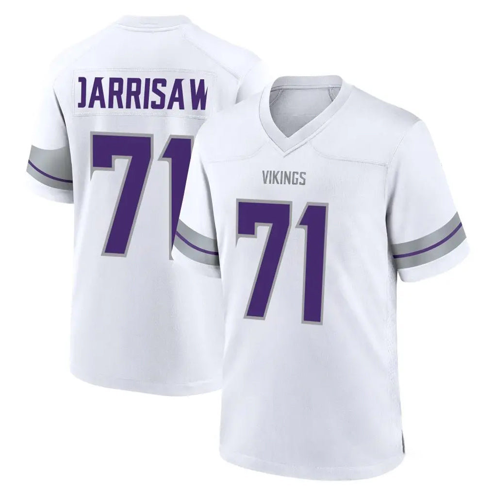 M.Vikings #71 Christian Darrisaw Player White Alternate Home Game Edoa Stitched Jerseys