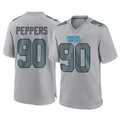 C.Panthers #90 Julius Peppers Player Gray Atmosphere Fashion Game Edoa Stitched Jerseys