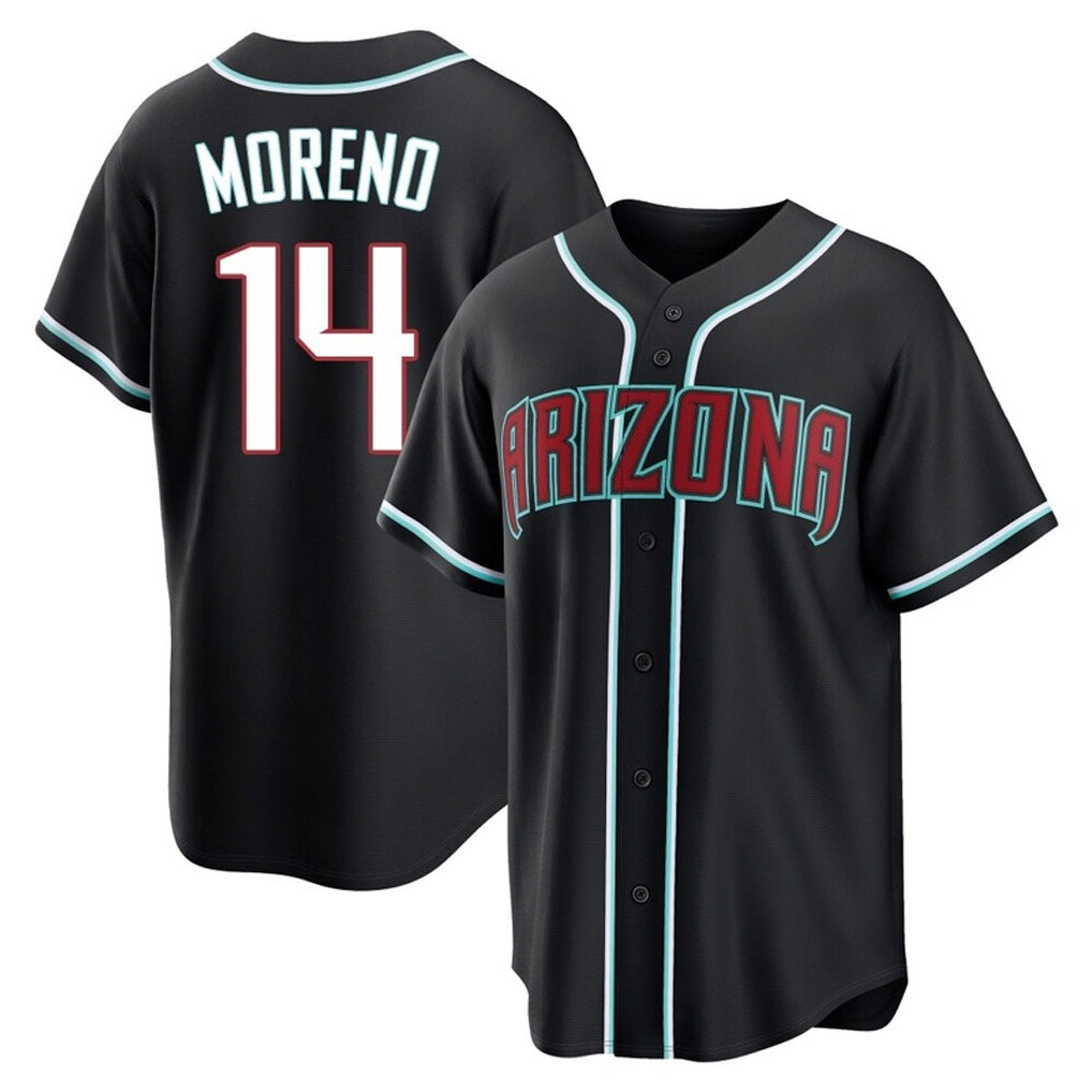 A.Diamondbacks #14 Gabriel Moreno Player Black Home Game Edoa Stitched Jerseys