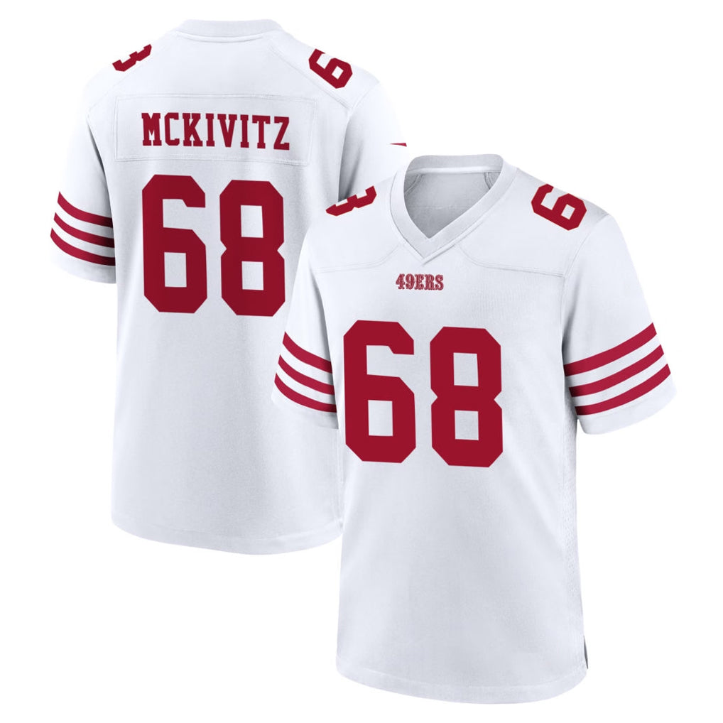 SF.49ers #68 Colton McKivitz Player White Game Home Edoa Stitched Jerseys