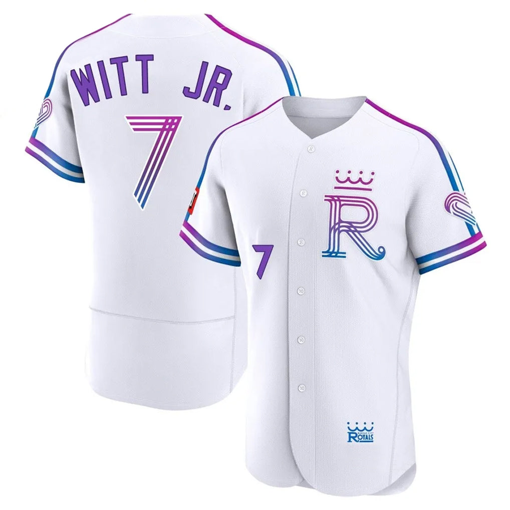KC.Royals #7 Bobby Witt Jr. Player White 2026 City Connect Limited Elite Home Edoa Stitched Jerseys