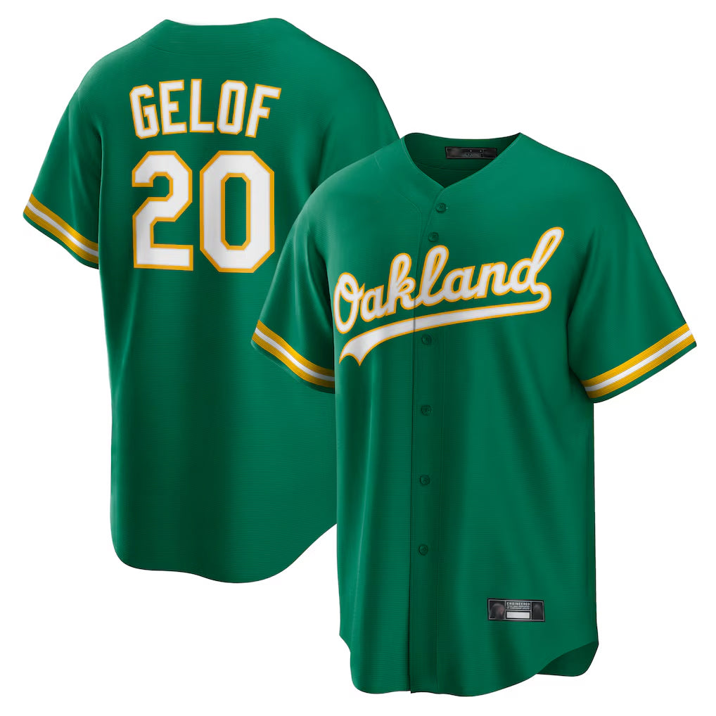 Athletics #20 Zack Gelof Player Kelly Green Home Game Edoa Stitched Jerseys